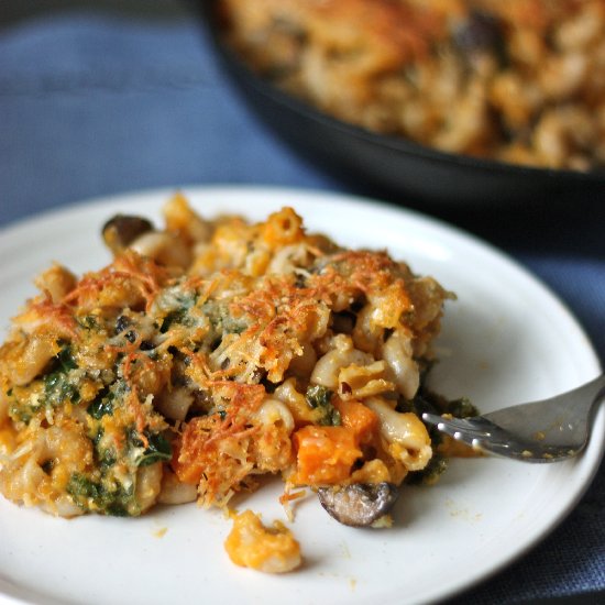 Butternut Squash-Kale Mac & Cheese