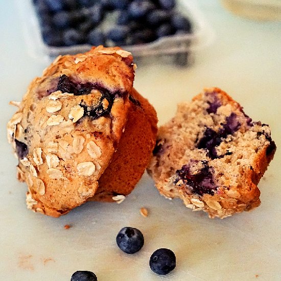 Blueberry, Oat and Yoghurt Muffins