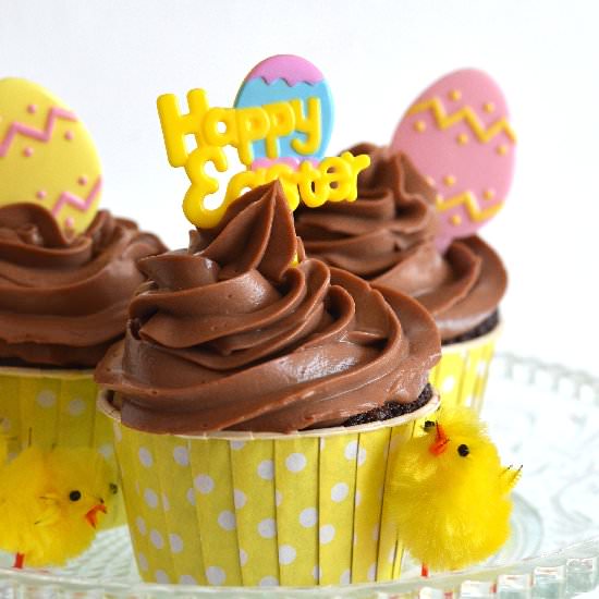 Caramel Chocolate Easter Cupcakes