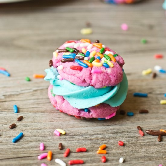 Funfetti Cake Mix Sandwich Cookies