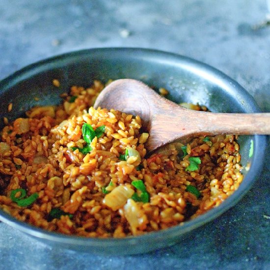 Spelt grain pilaf