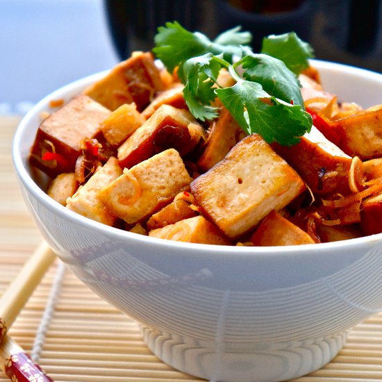 Stir fried tofu with lemon grass