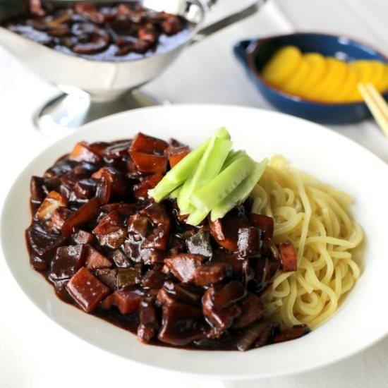 Korean Black Bean Sauce Noodles