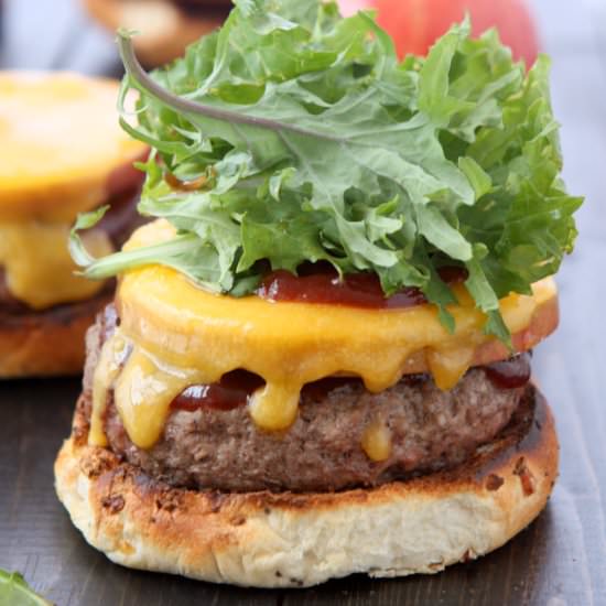 Cheddar Apple BBQ Burger