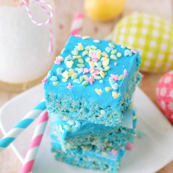 Blue Raspberry Rice Krispie Treats