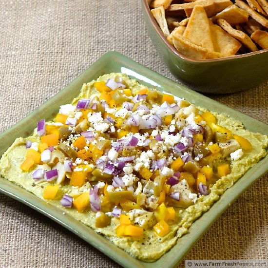 Avocado Feta Hummus Dip