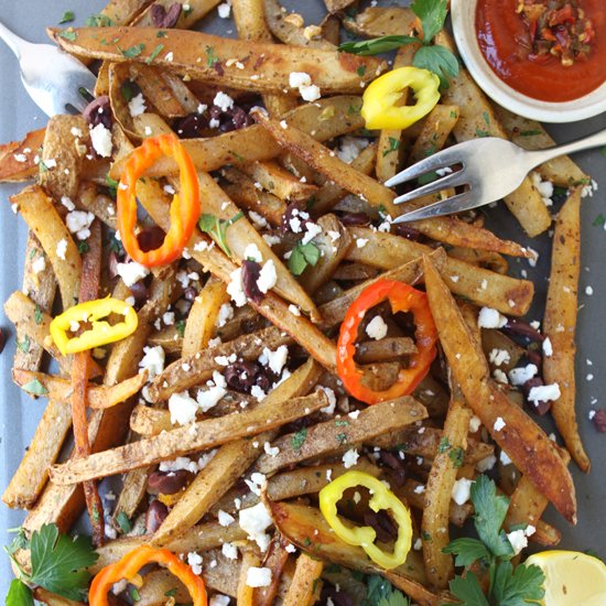 Fully Loaded Spiced Greek Fries