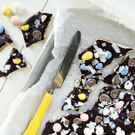 Chocolate Coconut Matzoh Bark