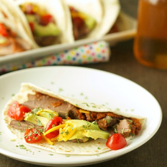 Crockpot Spicy Steak Tacos