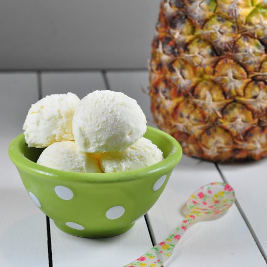 Homemade Fresh Pineapple Ice Cream