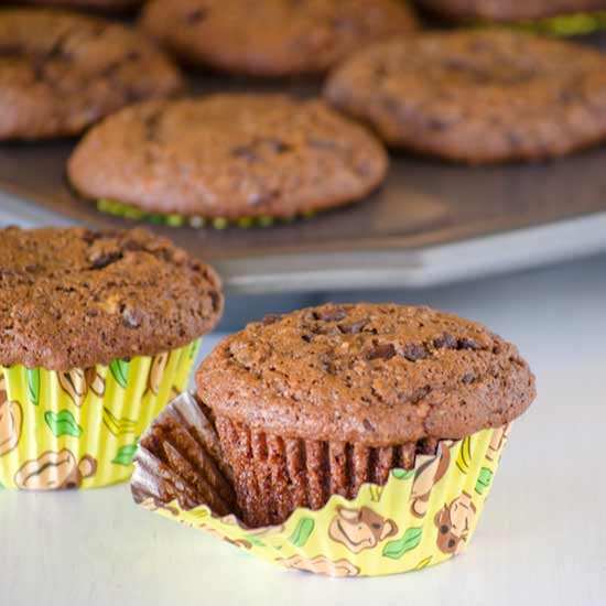 Double Chocolate Banana Muffins