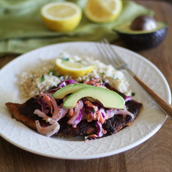 Blackened Tilapia with Fennel Slaw