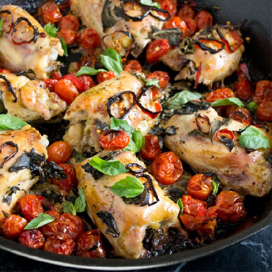 Baked Chicken w/ Tomatoes & Chiles