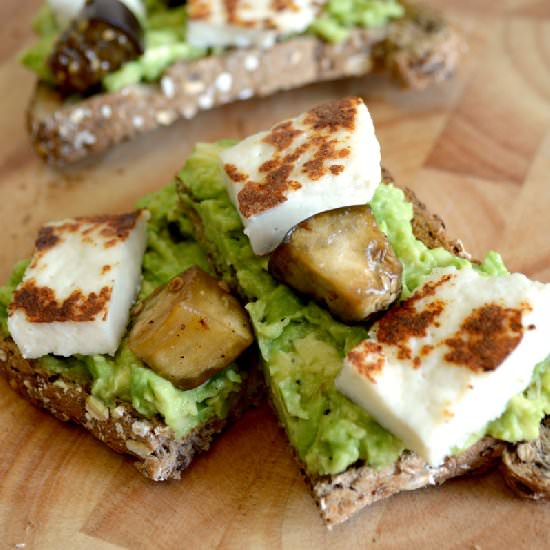 Avocado Toast with Fried Cheese