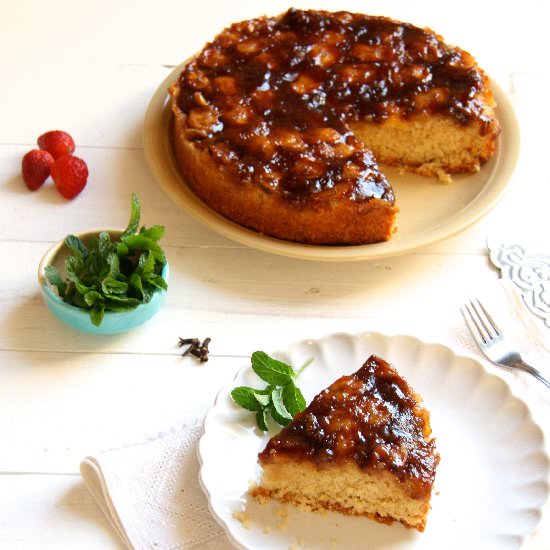 Spiced Upside Down Banana Cake