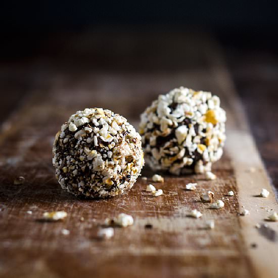 Black Sesame and Popcorn Balls