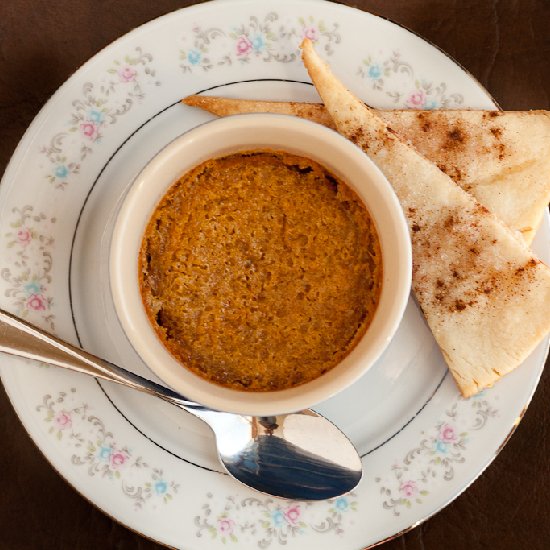 Pumpkin Pudding with Pie Crust Chip