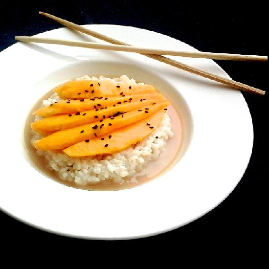 Tropical Coconut Mango Rice Pudding