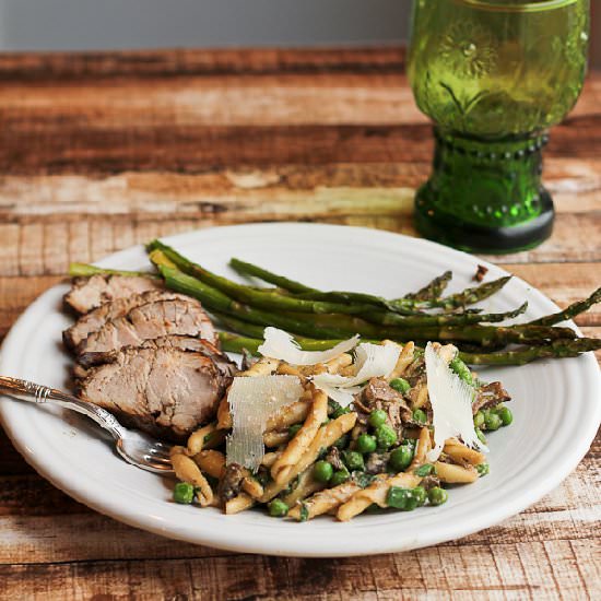 Roast Pork with Spring Pasta w Peas