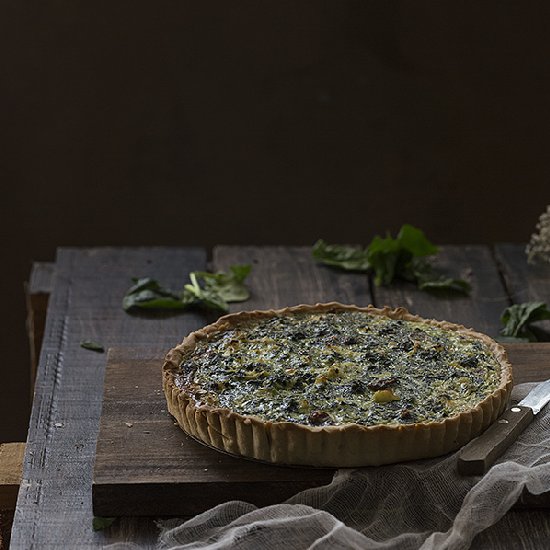 Cod and Spinach Quiche