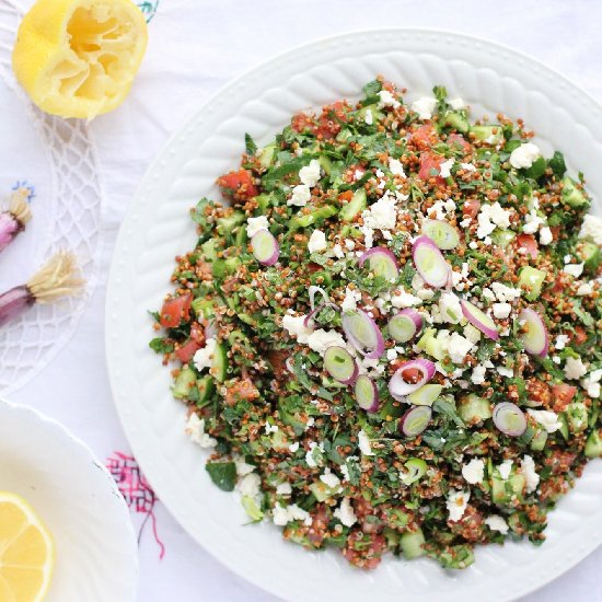 Red Quinoa Tabbouleh