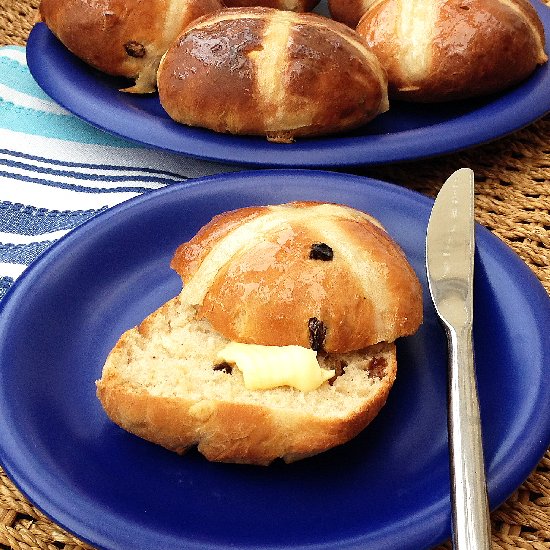 Traditional Sticky Hot Cross Buns