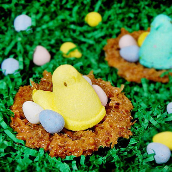 Coconut Caramel Peeps’ Nests