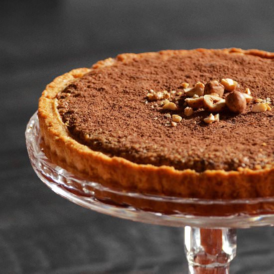 Chocolate and hazelnut tart