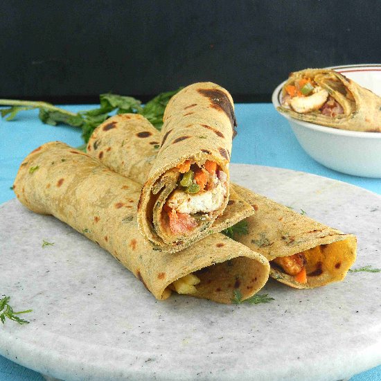 Paneer Tikka Kati | Kathi Roll