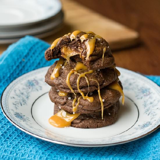 Double Chocolate Caramel Cookies