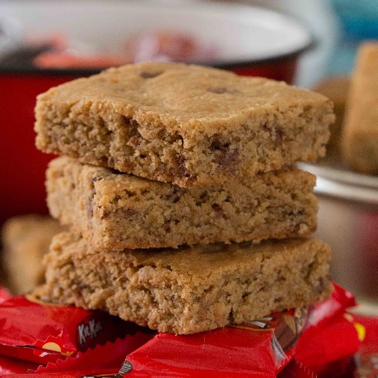 Peanut Butter + Kit Kat Cookie Bars