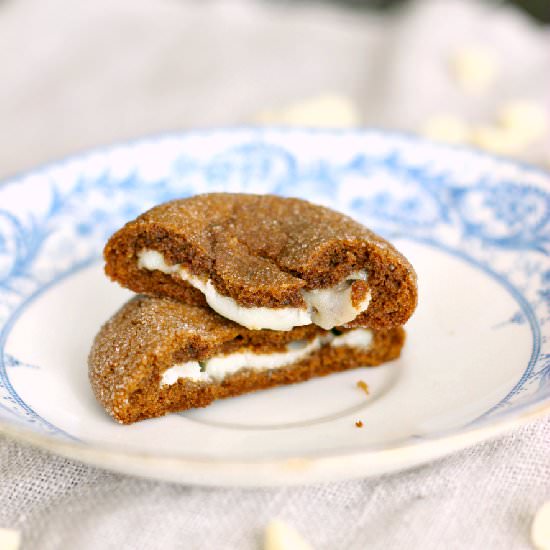 White Chocolate Stuffed Gingersnaps