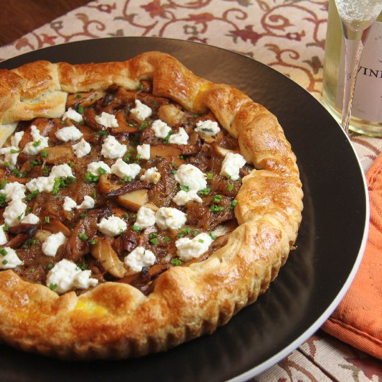 Oregon Wild Mushroom and Onion Tart