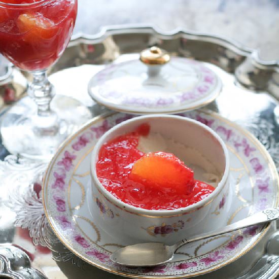 Blood orange yogurt panna cotta