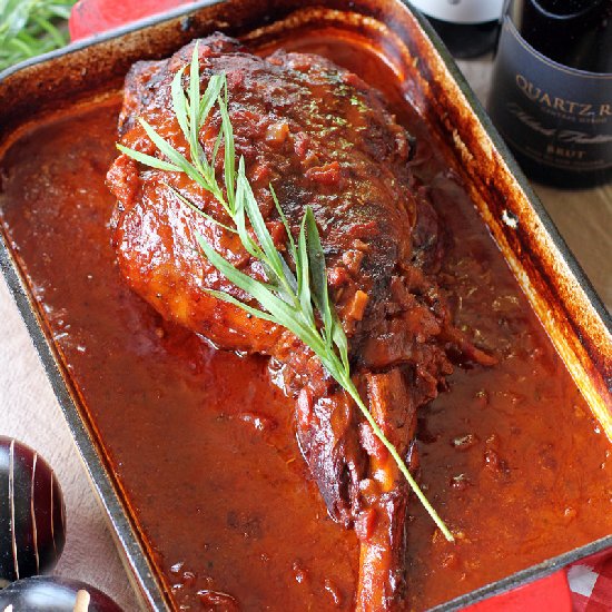 Slowly Braised Lamb Leg in Red Wine