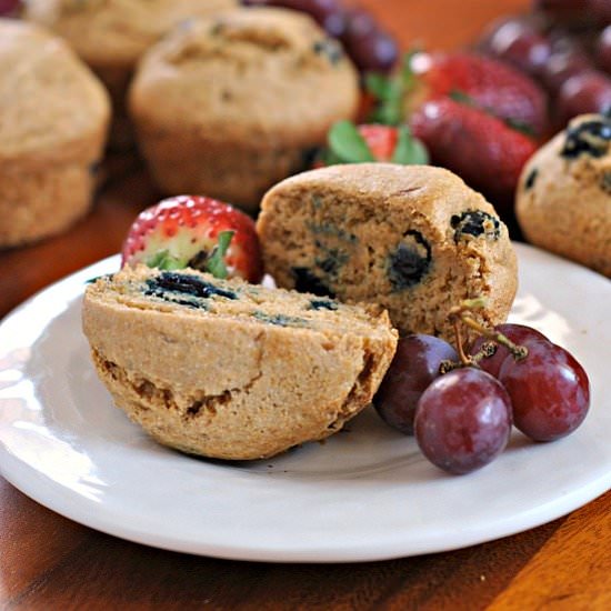 Whole Wheat Blueberry Muffins