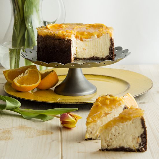 Orange and chocolate cheesecake