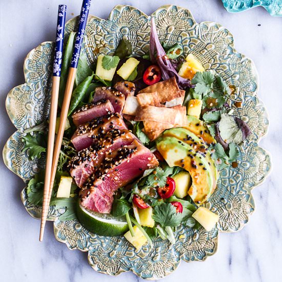 Seared Ahi Tuna Poke Salad