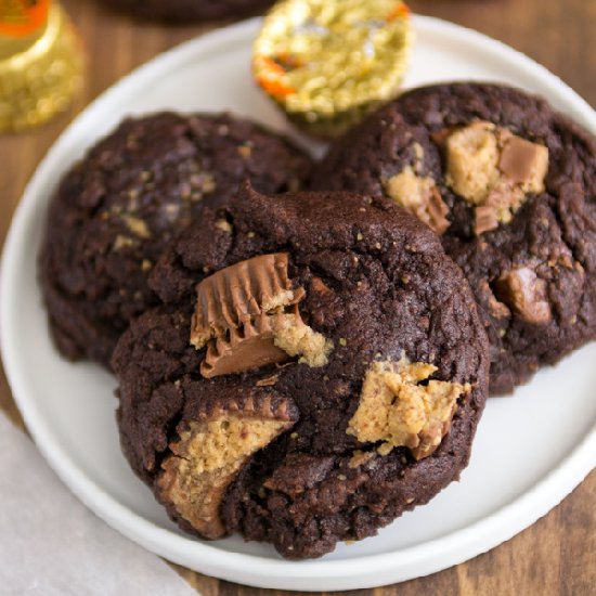 Chocolate PB Cup Cookies