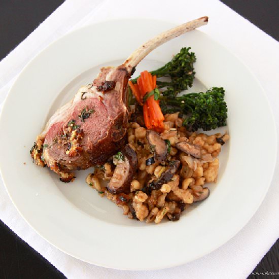 Lamb Chop with Mushroom Spaetzle