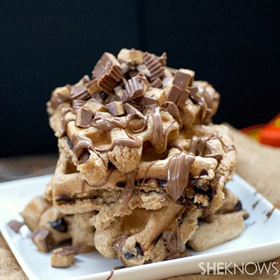 Peanut butter cup waffles