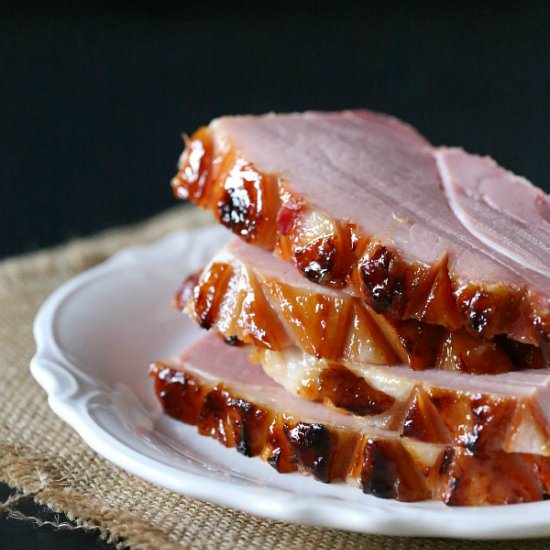 Pineapple Bourbon Butter Glazed Ham