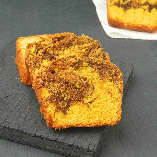 Mango Choc Marble Loaf Cake