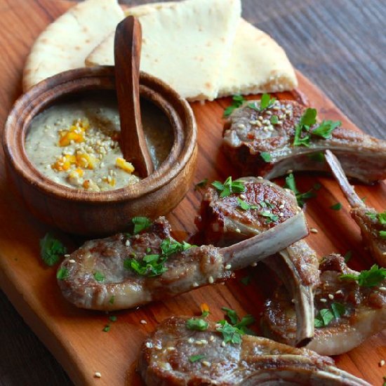 Lamb Chops w/Lemon & Tahini Sauce