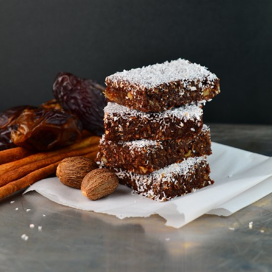 Raw Cacao Spice Date Bars