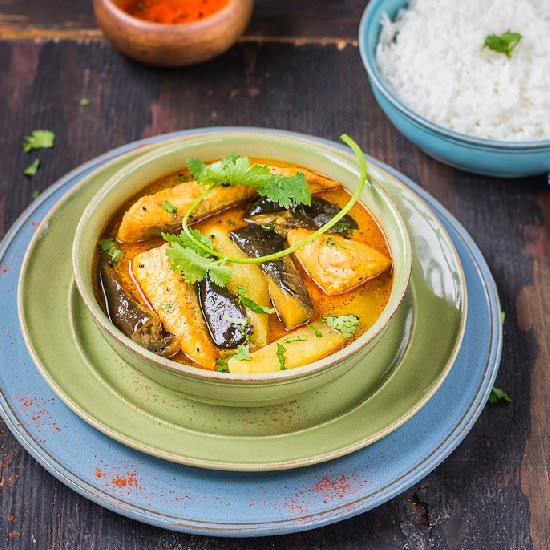 Fish curry with Eggplant