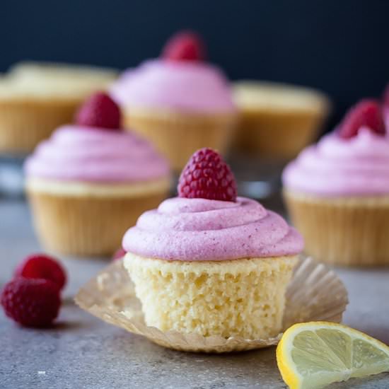 Spiked Raspberry-Lemonade Cupcakes