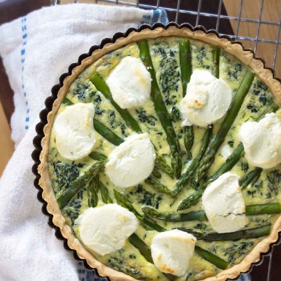 Asparagus, Spinach & Chèvre Tart