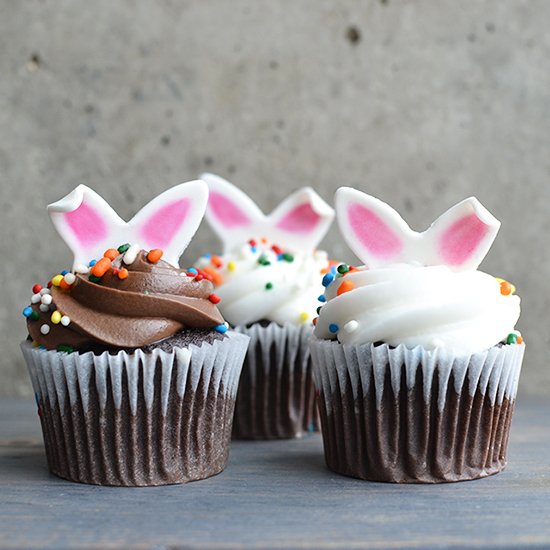 Cupcakes With Fondant Bunny Ears