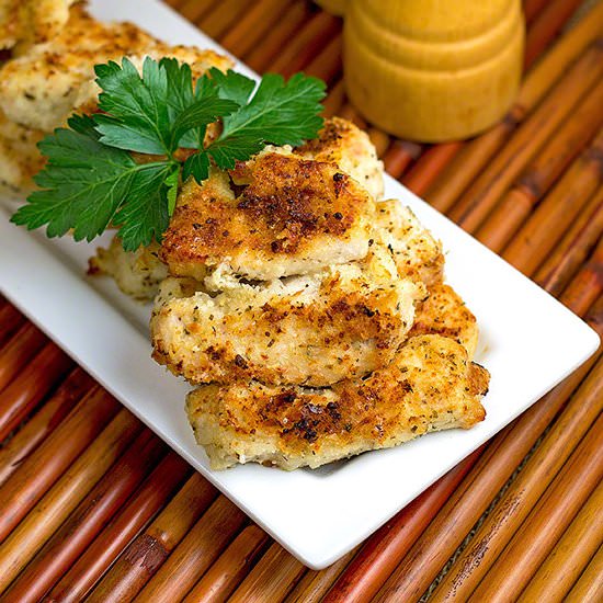 Potato & Cheese Crusted Chicken